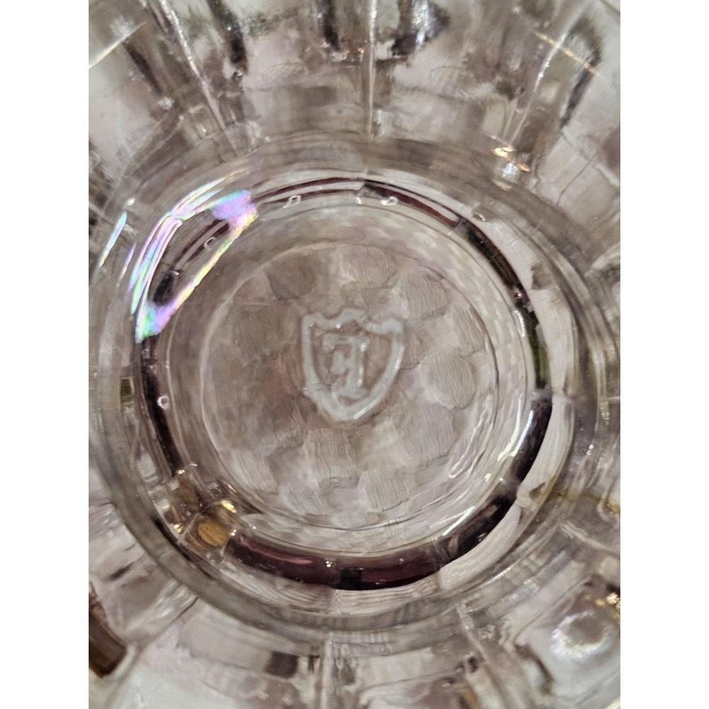 Vtg Federal Glass Mini Beer Mug Shot MCM Handled Barware Set of 5 Shield F Bot - Picture 5 of 5